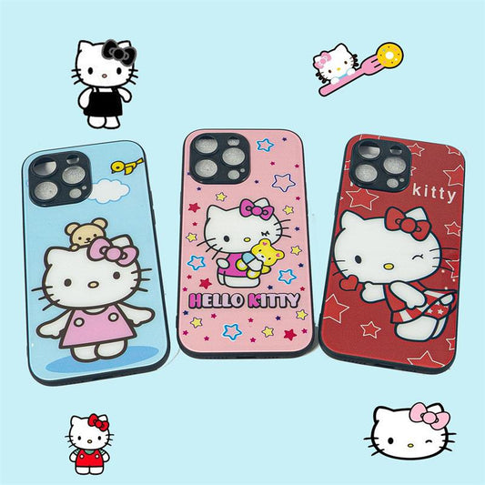 3pcs Sanrio Family Glass Hard Cases - Hello Kitty Phone Protective Covers for iPhone&Samsung Only