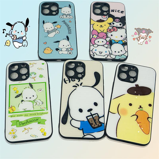 20pcs Sanrio Family Glass Hard Cases Demon Lovely kuromi Melody Phone Protective Covers for iPhone&Samsung Only