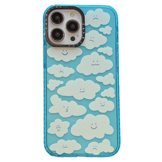 CASETIF Lovely Cloud Expression Suitable for IPhone Phone Cases New Fresh Cartoon Acrylic All-inclusive Protective Cover for Girls Women