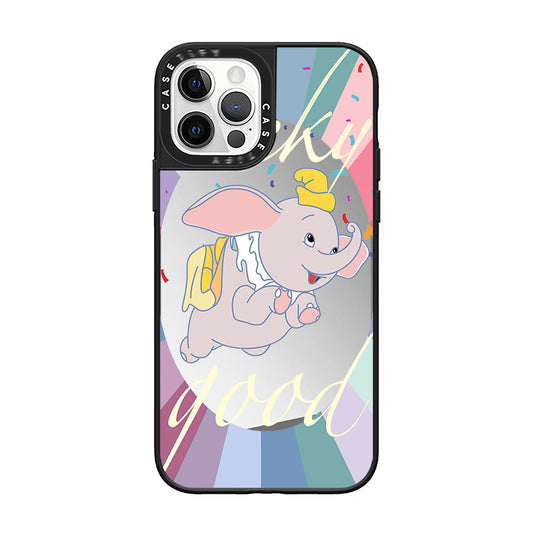 CASETIF Happy Dumbo Mobile Phone Cases Color Strips Cases for iphone , Creative Cartoon Art Mirror Hard Shell Soft Cases